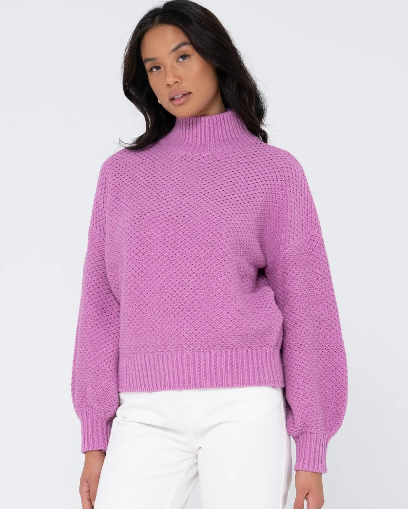 Sale Marlow Relaxed Chunky Mock Neck Knit Womens Knitwear