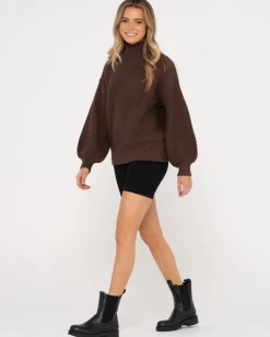 Clearance Marlow Relaxed Chunky Mock Neck Knit Womens Knitwear