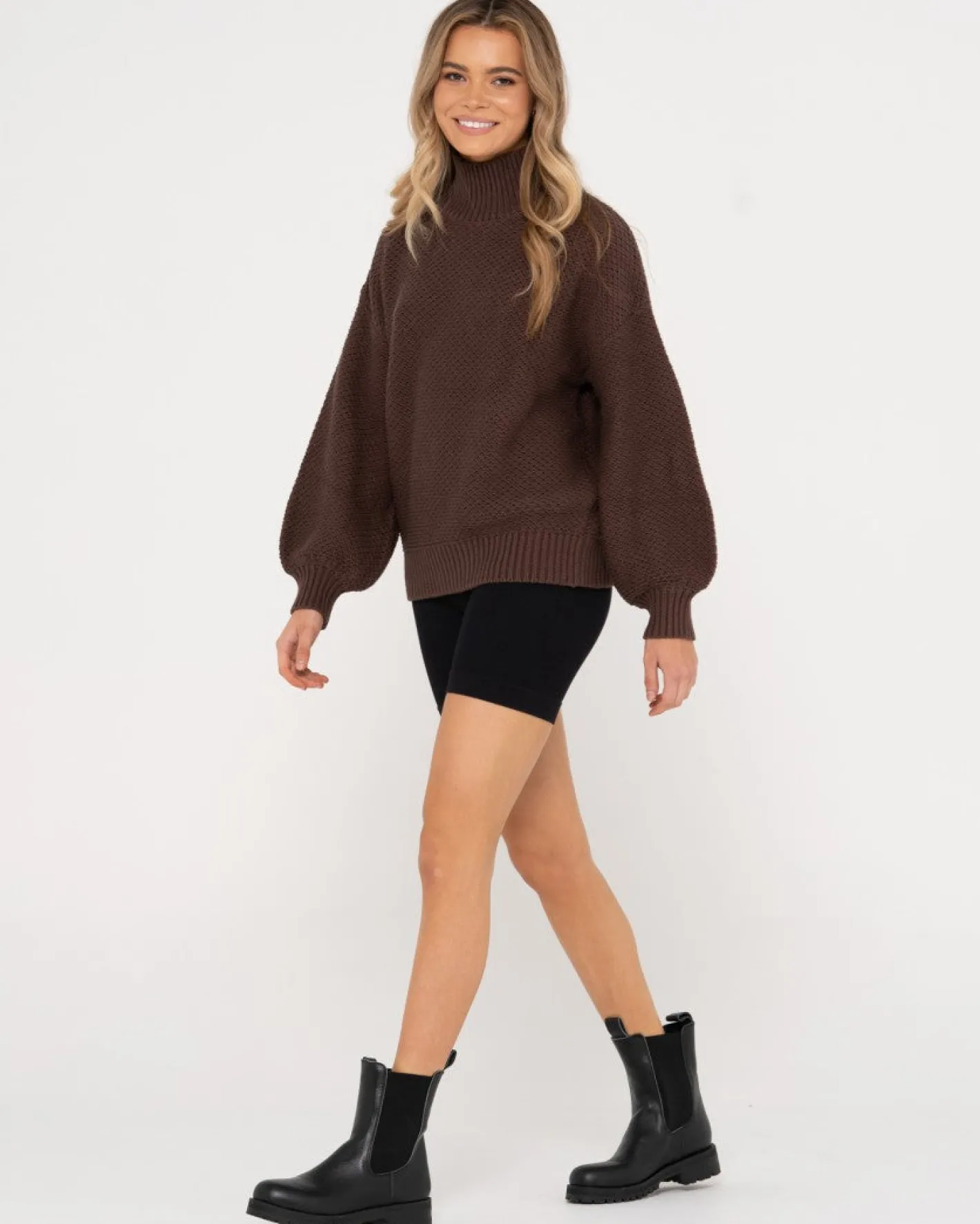 Clearance Marlow Relaxed Chunky Mock Neck Knit Womens Knitwear