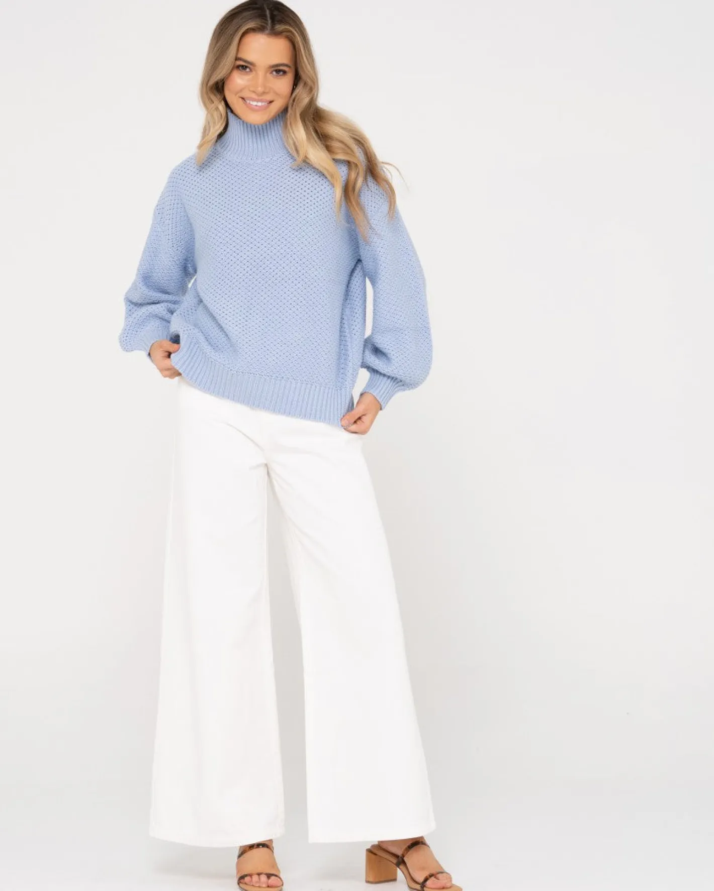 Hot Marlow Relaxed Chunky Mock Neck Knit Womens Knitwear