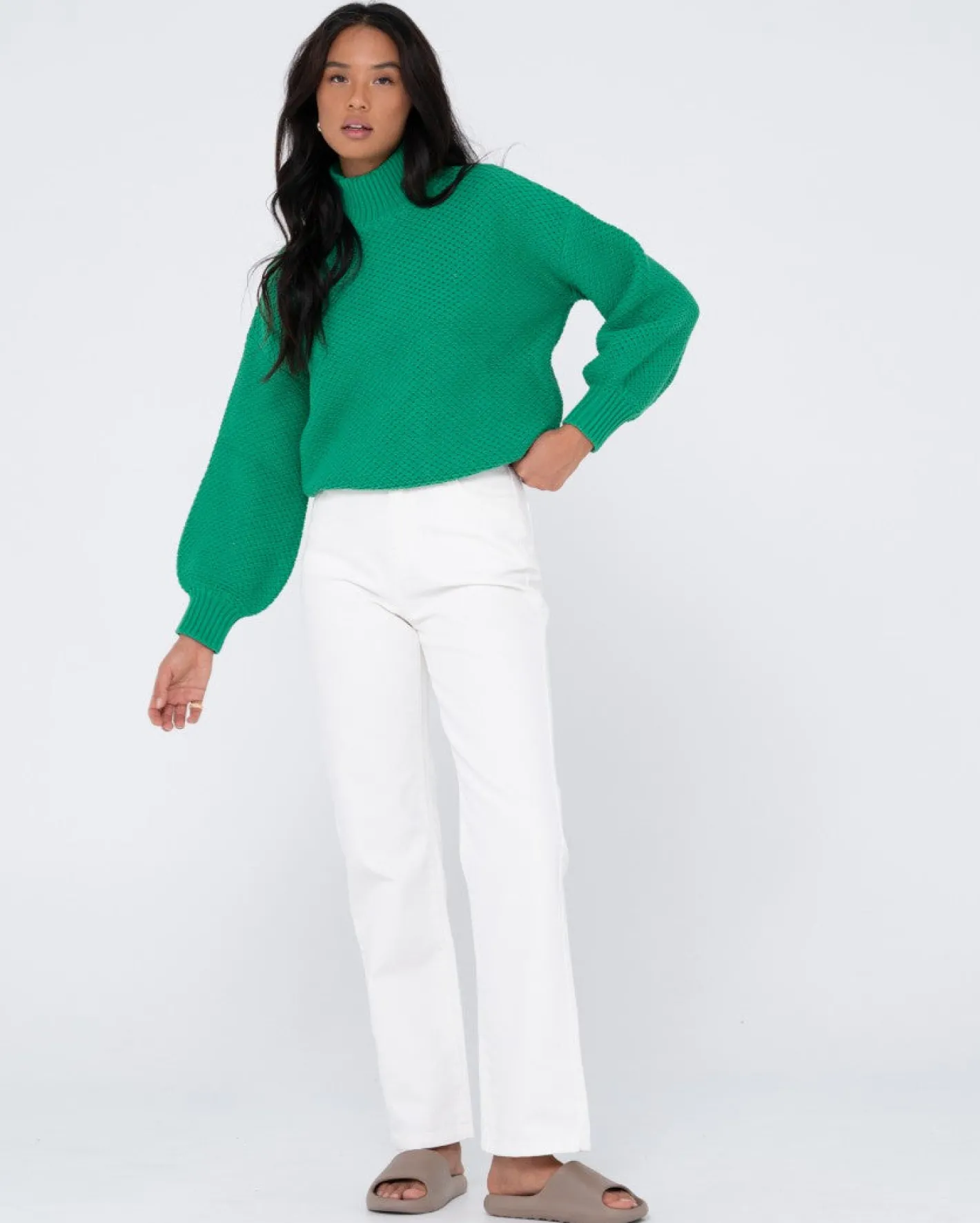 Online Marlow Relaxed Chunky Mock Neck Knit Womens Knitwear
