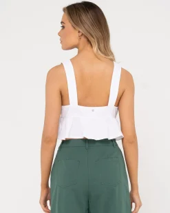 Clearance Matilda Button Up Crop Top Womens Fashion Tops