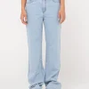 Flash Sale Mid Rise Straight Leg Jean Womens Pants
