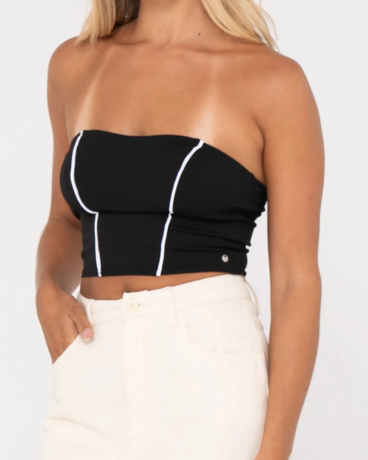 New Mika Contrast Strapless Top Womens Fashion Tops