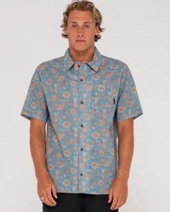 Discount Mosaic Ramie Relaxed Fit Short Sleeve Shirt Mens Shirts