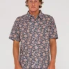 Sale Mosaic Ramie Relaxed Fit Short Sleeve Shirt Mens Shirts
