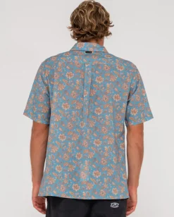 Discount Mosaic Ramie Relaxed Fit Short Sleeve Shirt Mens Shirts