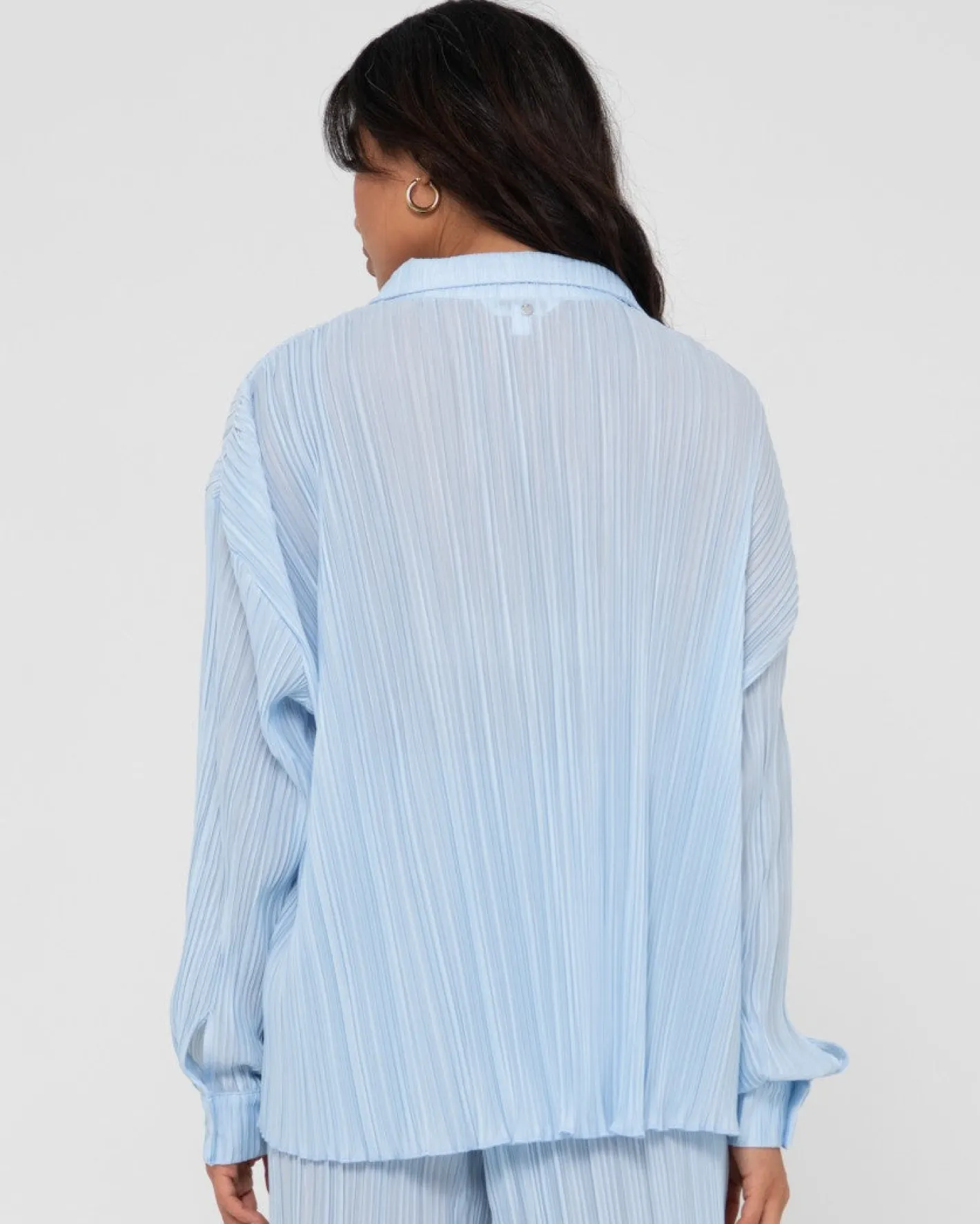 Fashion Nissi Long Sleeve Pleated Shirt Womens Shirts