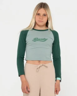 Clearance Norty Long Sleeve Raglan Baby Tee Girls Kids Tops