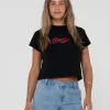 Clearance Norty Short Sleeve Graphic Baby Tee Womens Graphic Tees