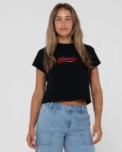 Clearance Norty Short Sleeve Graphic Baby Tee Womens Graphic Tees