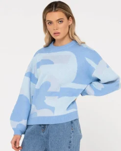 Best Sale Oceano Oversize Crew Neck Knit Womens Knitwear