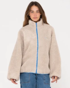 Cheap Ollie Sherpa Zip Through Fleece Womens Hoodies & Fleece