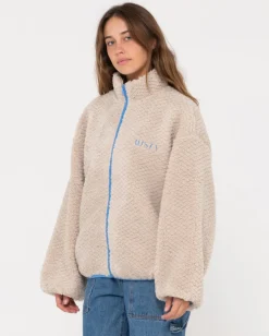 Cheap Ollie Sherpa Zip Through Fleece Womens Hoodies & Fleece