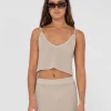 Store Ophelia Relaxed Knit Cropped Cami Womens Overswim