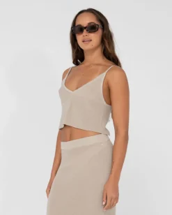 Store Ophelia Relaxed Knit Cropped Cami Womens Overswim