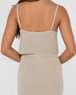 Store Ophelia Relaxed Knit Cropped Cami Womens Overswim