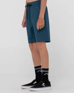 Online Overtone Linen Elastic Short Boys Kids Bottoms