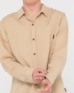 Cheap Overtone Long Sleeve Linen Shirt Mens Shirts