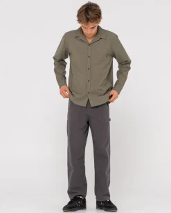 Sale Overtone Long Sleeve Linen Shirt Mens Shirts