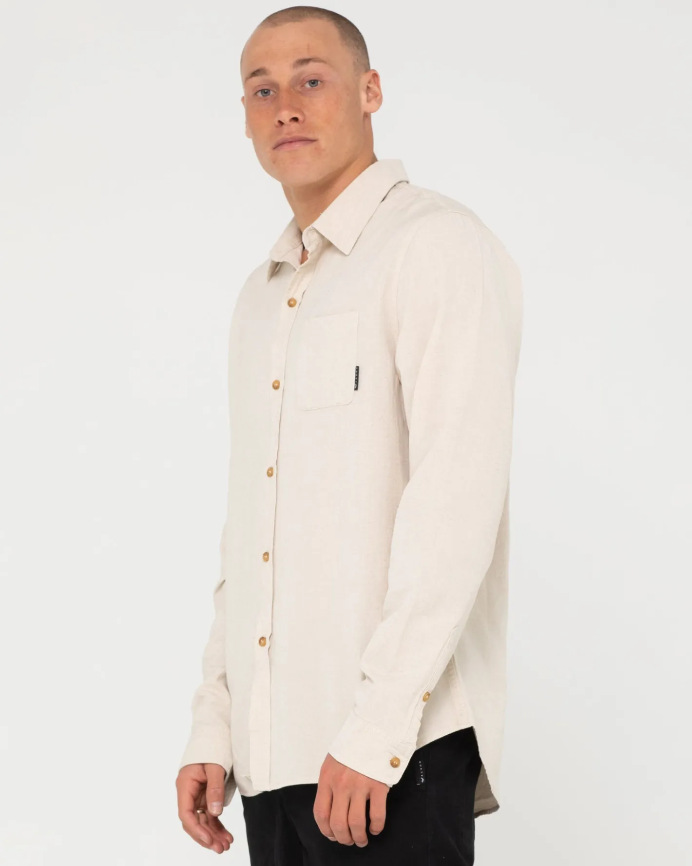 Flash Sale Overtone Long Sleeve Linen Shirt Mens Shirts