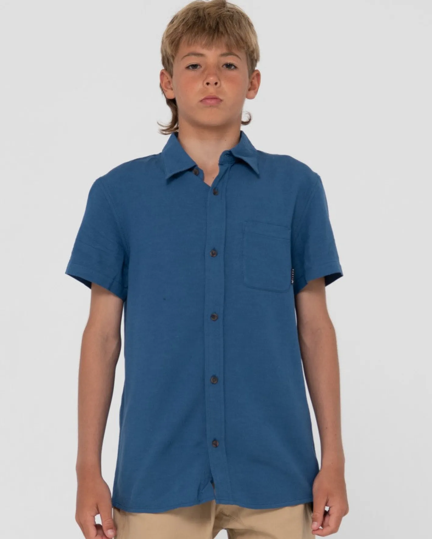 Online Overtone Short Sleeve Linen Shirt Boys Kids Tops