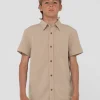Store Overtone Short Sleeve Linen Shirt Boys Kids Tops
