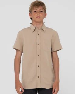 Store Overtone Short Sleeve Linen Shirt Boys Kids Tops
