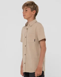 Store Overtone Short Sleeve Linen Shirt Boys Kids Tops