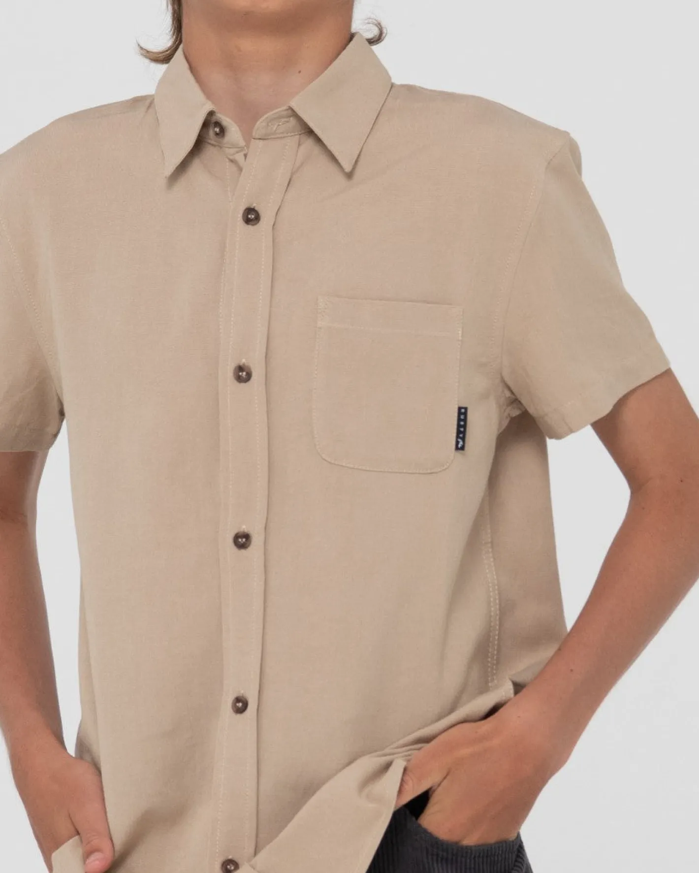 Store Overtone Short Sleeve Linen Shirt Boys Kids Tops