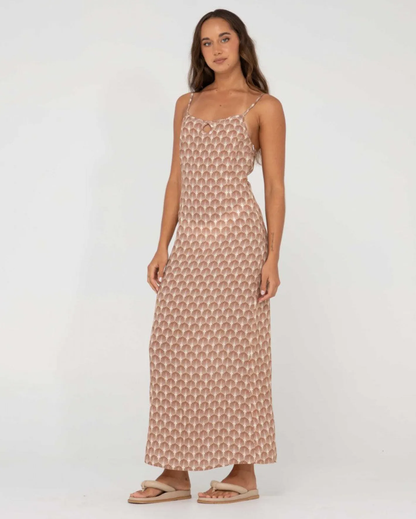 Cheap Panama Printed Cut Out Maxi Dress Womens Maxi Dresses