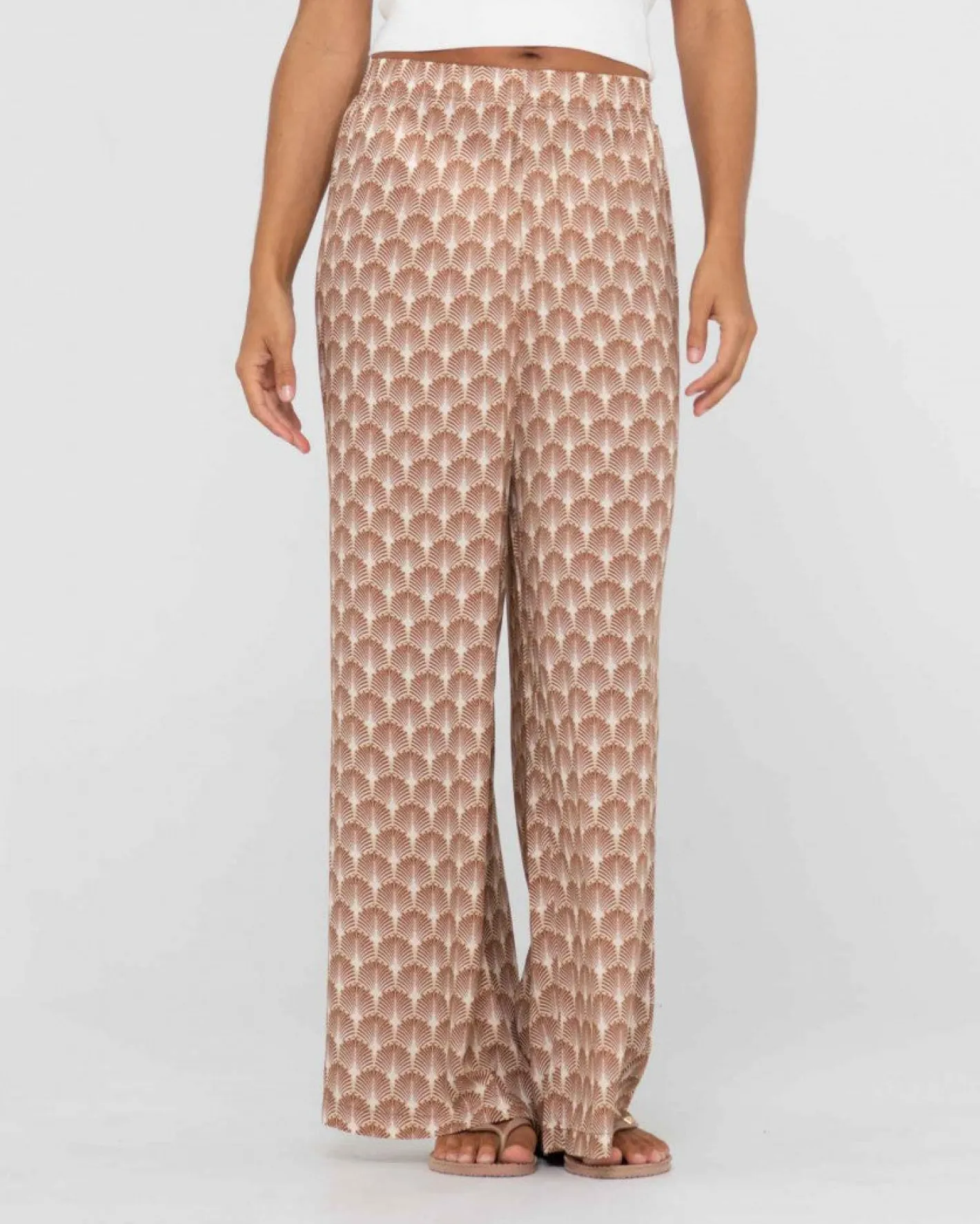 Sale Panama Printed High Waisted Pants Womens Pants