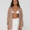 Discount Panama Printed Oversized Long Sleeve Shirt Womens Shirts