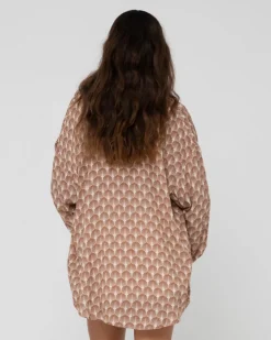 Outlet Panama Printed Oversized Long Sleeve Shirt Womens Fashion Tops