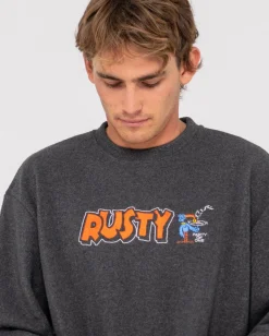 Store Party Of One Embroidered Rib Crew Mens Hoodies & Fleece