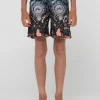 Discount Paste Up Printed Elastic Boardshort Boys Kids Boardshorts
