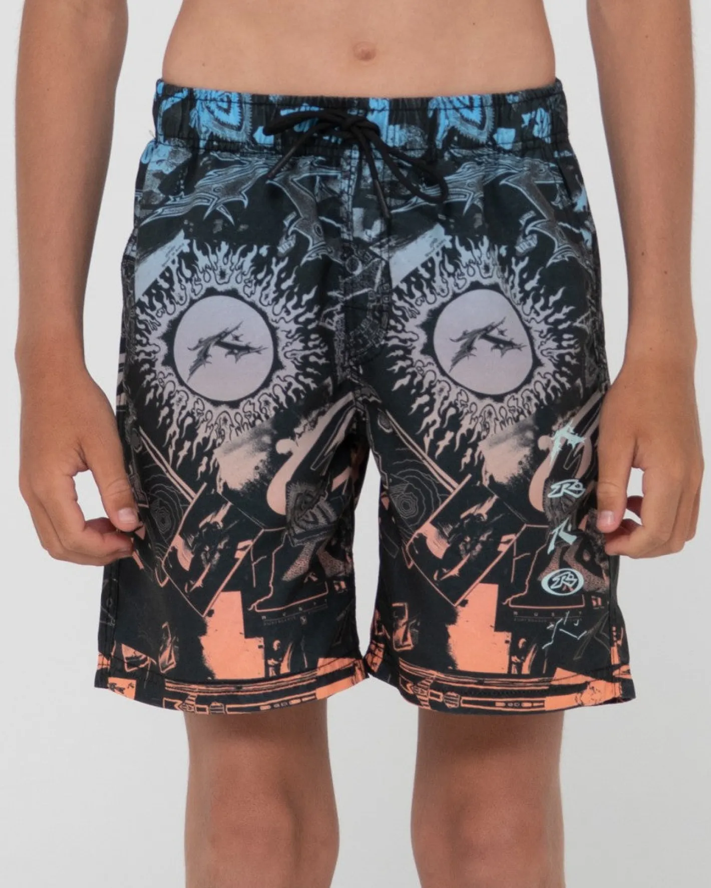 Discount Paste Up Printed Elastic Boardshort Boys Kids Boardshorts