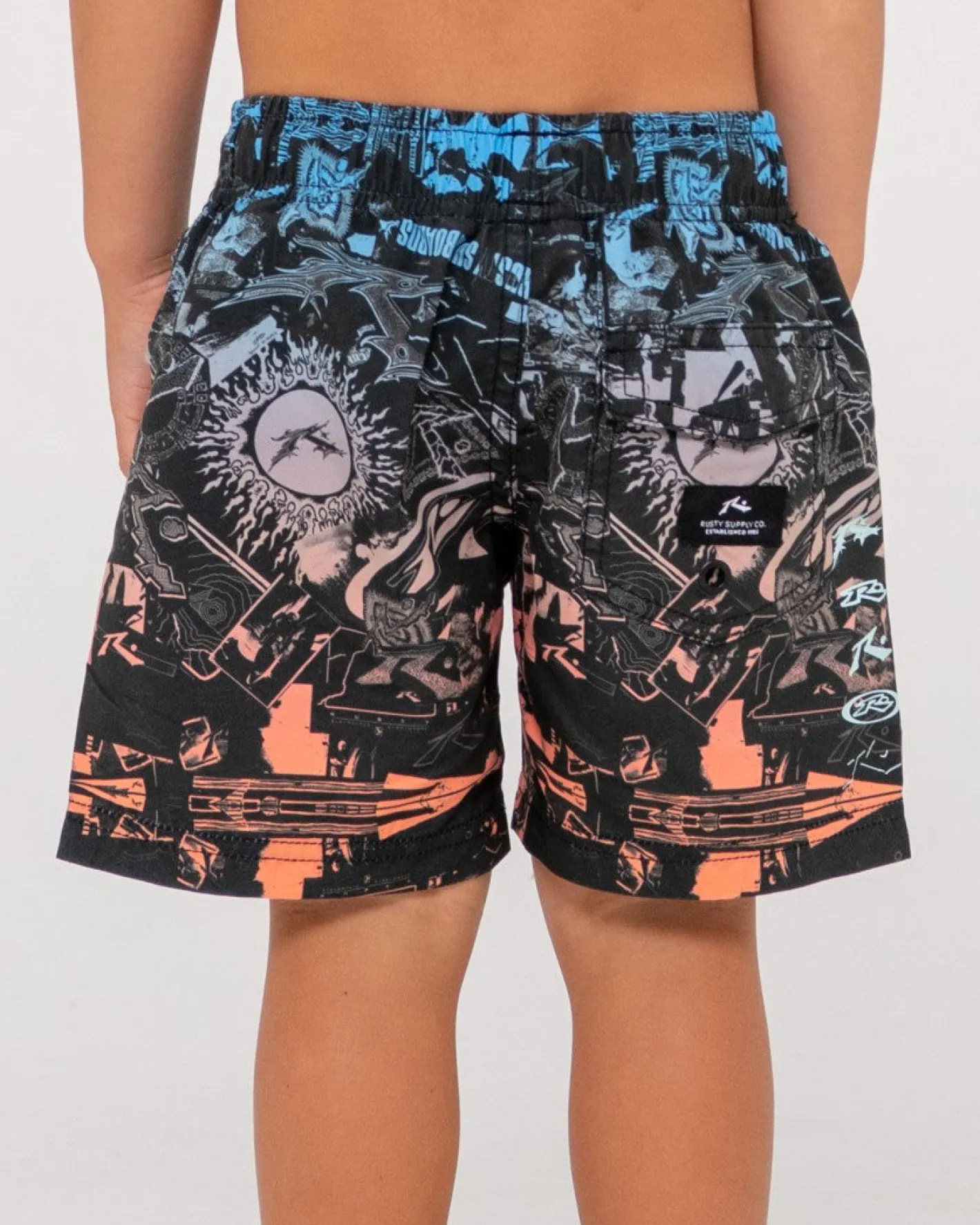 Best Paste Up Printed Elastic Boardshort Runts Kids Boardshorts