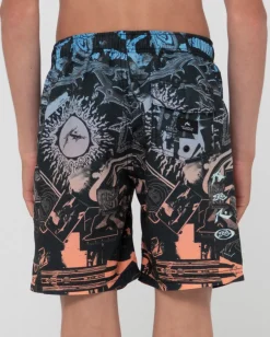 Discount Paste Up Printed Elastic Boardshort Boys Kids Boardshorts
