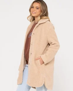 Flash Sale Penelope Long Relaxed Fit Sherpa Coat Womens Jackets
