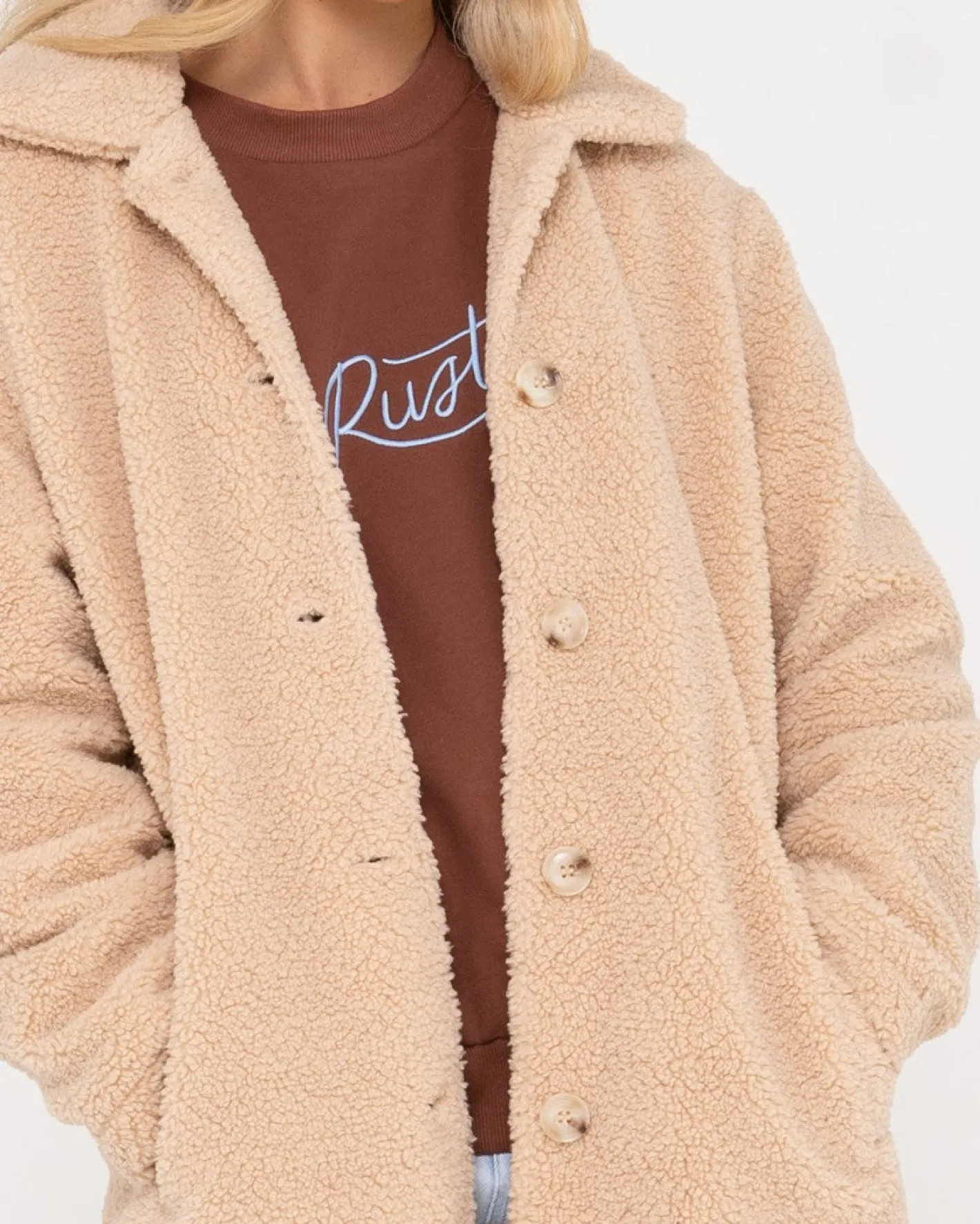 Flash Sale Penelope Long Relaxed Fit Sherpa Coat Womens Jackets