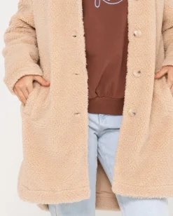 Flash Sale Penelope Long Relaxed Fit Sherpa Coat Womens Jackets