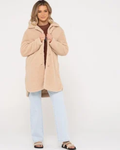 Flash Sale Penelope Long Relaxed Fit Sherpa Coat Womens Jackets