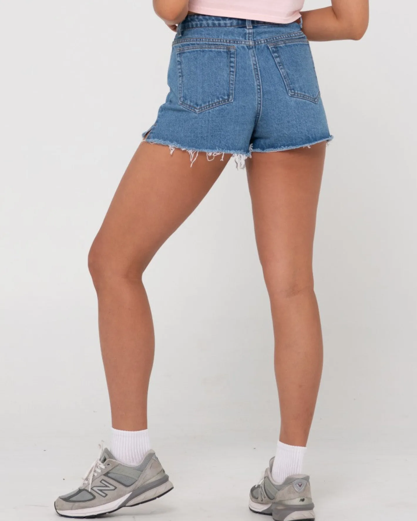Cheap Penny Kick Flare High Waisted Denim Short Womens Shorts