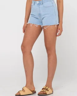 Flash Sale Penny Kick Flare High Waisted Denim Short Womens Denim