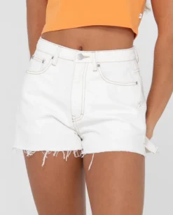 Outlet Penny Kick Flare High Waisted Denim Short Womens Shorts