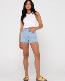 Flash Sale Penny Kick Flare High Waisted Denim Short Womens Denim