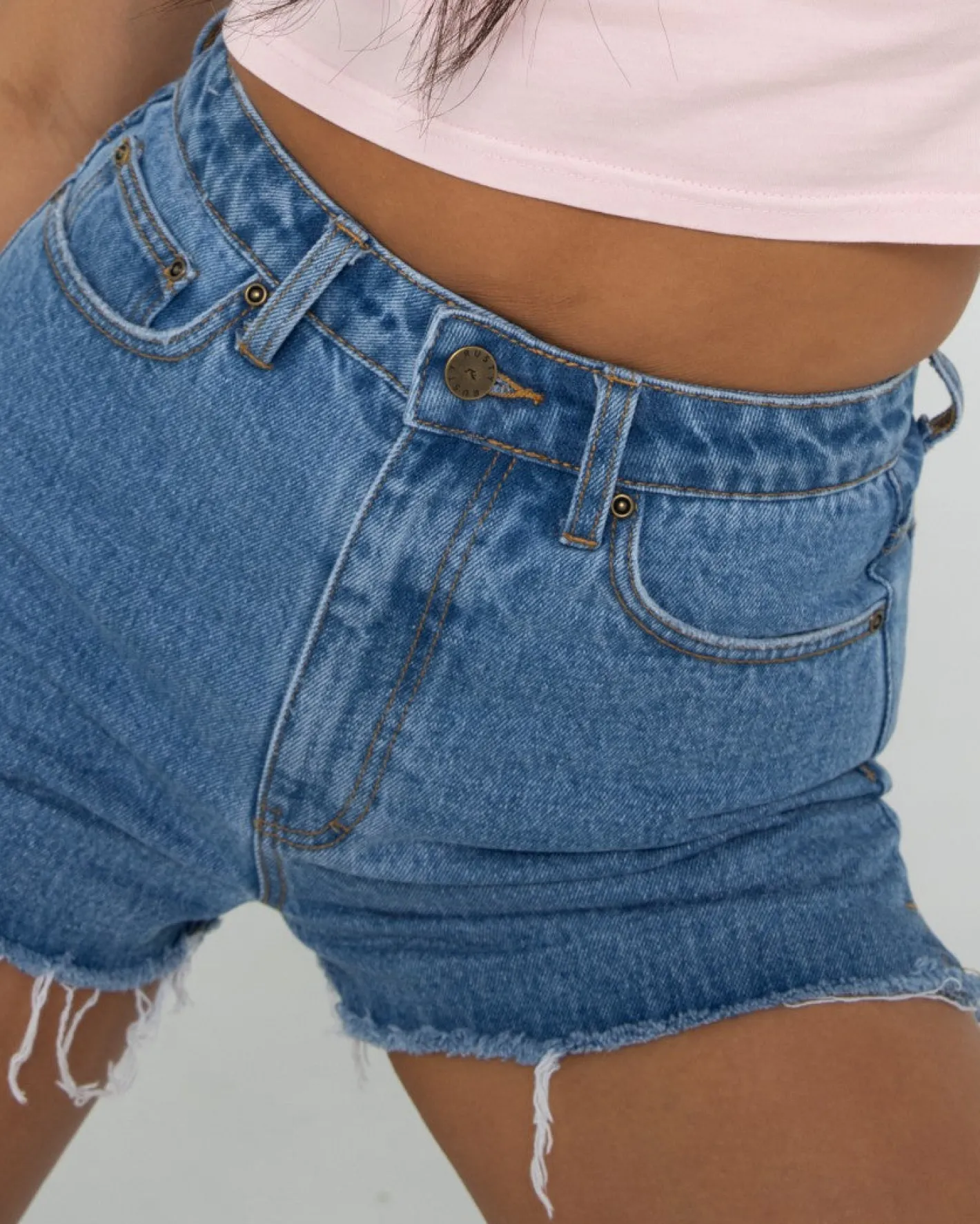 Cheap Penny Kick Flare High Waisted Denim Short Womens Shorts