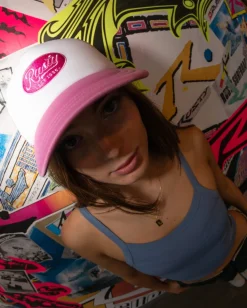 Online Pit Stop 5 Panel Trucker Cap Womens Caps & Hats