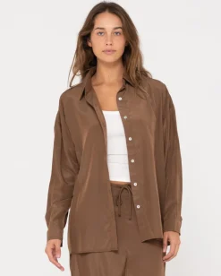 Best Porter Oversized Long Sleeve Shirt Womens Shirts